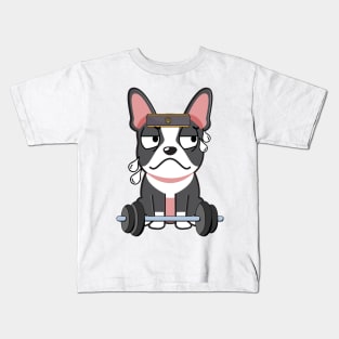 Funny french bulldog is exercising Kids T-Shirt